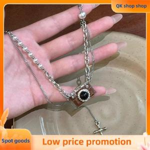 ✨QK shop✨ Trendy Novelty Cool Camera Pendant Necklace For Women Girls Niche Hip-Hop Simple Personalized Versatile Sweater Chain Gifts