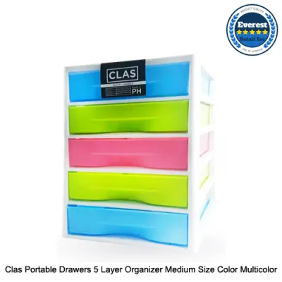 Clas Stackie Drawers 5 Layer Organizer Medium Size (Choose Color: White / Black / Pastel)