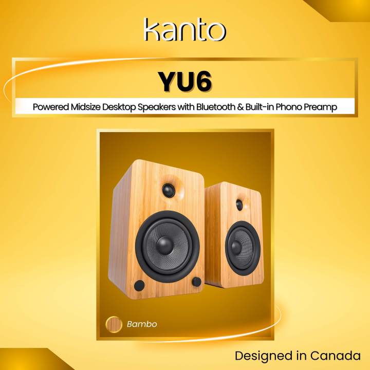 Kanto YU6 Powered Bookshelf Speakers with Bluetooth and Phono Preamp