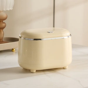 JustLiving 1PC Press Trash Can Garbage Dustbin Bin Desktop Trash Can with Cover Double Bucket Garbage Can Wastepaper Basket Mini Trash Bins Garbage Collection Bins