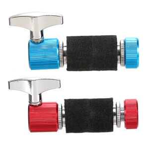 ฉิ่งเงื้อมมือนุ่มแผ่นสัมผัสกลองฉิ่งเงื้อมมือยืนโพสต์โลหะแทนเครื่องกระทบสีฟ้ารู้สึก