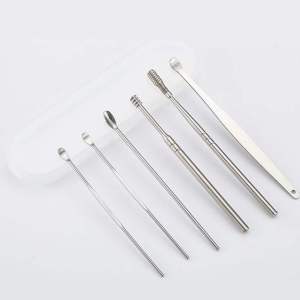 6 Pcs/Portable Ear Spiral Ear Spoon Ear Cleaning Tools Care Ear Cleaning Stainless Steel Earwax Remover