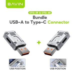 BAVIN O59 120W OTG Data Transfer / Fast Charging Adapter for USB to Type-C USB 3.1 & 10 Gbps Speed for Smartphones