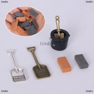 [COD] Undis 1Set Mini Bricks For Dollhouse Landscaping Miniature Bricks Brick Wall Tile Shovel Model For Dollhouse Building Scene Decor