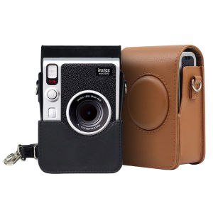 【NEW F】Camera Bag For Fujifilm Instax Mini EVO Instant Film Camera Case PU Leather Soft Silicone Cover Bag with Shoulder Strap
