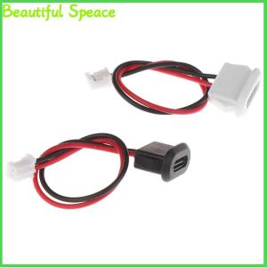 Beautiful 2Pin USB-C Type Waterproof USB Connector Direct Compression Female Base Socket Charging Interface With Welding Wire