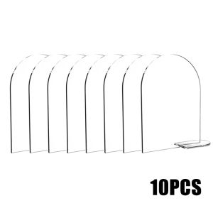 10PCS Clear Acrylic Arch Sign DIY Blank Name Tags Wedding Table Number Holder With Stand For Party