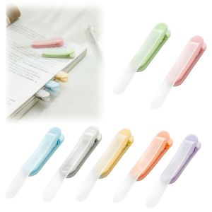 NOBLELUX Transparent Automatic Bookmark Clip Reusable Portable Reading Marker  Soft Touch Page Following Bookmark Book Reading