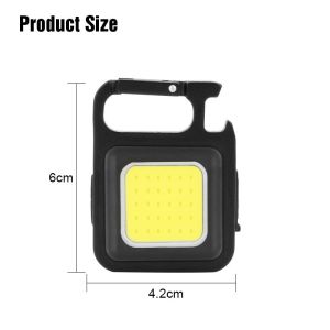Senter LED Mini Gantungan Kunci COB Super Terang USB Rechargeable Tahan Air dan Serbaguna