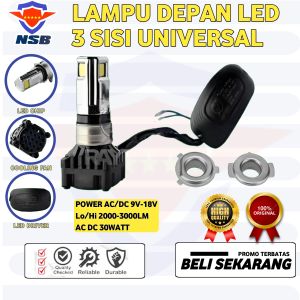 LAMPU UTAMA HEADLAMP LAMPU DEPAN LED 6 SISI AC DC BISA SEMUA MOTOR UNIVERSAL MATIC BEBEK MOGE