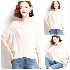 Korean Fashion High Quality  Plain Color Knitted Batwing V neck Blouse Top   - xs to large - classy and elegant - timeless top - casual or party top - classic top - super kapal ng tela - hindi kayo magsisi - our aim is to produce quality clothes - premium