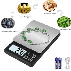 Timbangan elektronik dapur / timbangan elektronik perhiasan / timbangan elektronik rumah hingga 3kg
