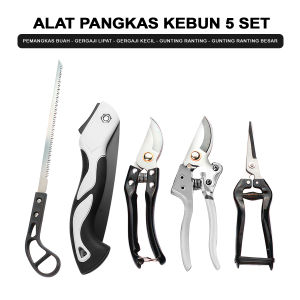 Set Pemotong 5 PCS Dahan Ranting Set Alat Kebun Gergaji Lipat Gunting Gergaji Ranting - 6773