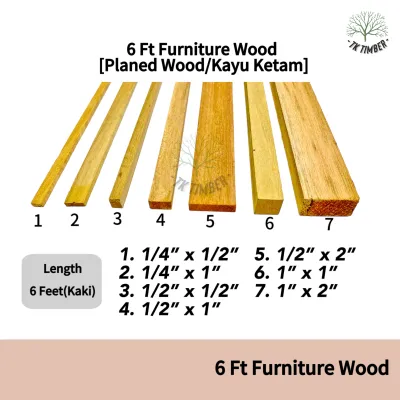 6 Feet Meranti Hardwood. Furniture Wood. (Kocai). Wood Span Ceiling wood line Kayu Kambir [6 Feet/6 Kaki].