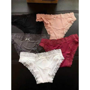 VN A690 | 5PCS Women’s Seamless Lace Trim – Soft Breathable High Waist PANTY ONLY