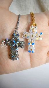 [D.T.C Crystals] Beaded Cross Pendant with Swarovski Crystals