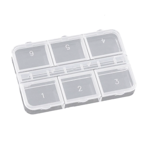 Slim Travel Friendly Box With 6 Divided Spaces For Nail Supplies Craft Items Sturdy Material