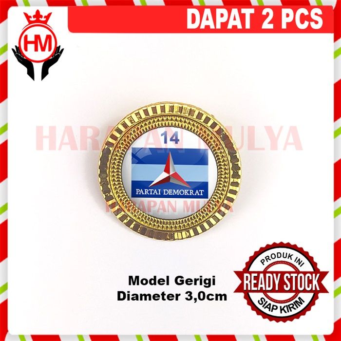 Pin Demokrat Pin Partai Demokrat Lencana Pin Logo Partai Demokrat Pin Wing Bros ...