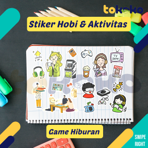 Stiker Tempel Hobi dan Aktivitas untuk Laptop Tumbler Casing HP Karakter Kartun lucu Stiker Tumblr
