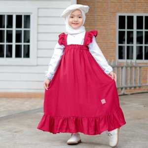 Rania-Gamis Anak Perempuan Overall Usia 3-10 Tahun/Bahan Polo Linen.
