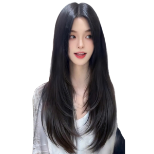 BEAUTYLADIES 4 Clips Slightly Upturned Straight Hairpiece Synthetic High Layered Long V-Shaped Wig Hair Accessories Seamless Clip On Hair Extensions for Women