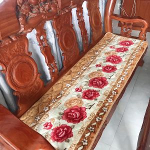 Thảm Lót Ghế Sofa Đệm Lót Salon Gỗ Bộ Ba Thảm ghế nhung in hoa văn [ngăn ghế bị trầy xước ngồi êm ái] gồm 3 tấm