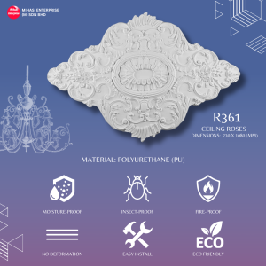 R361 CEILING ROSES MINIMALIST DESIGN | HIASAN CEILING | CEILING CENTRE ROSE | MATERIAL PU