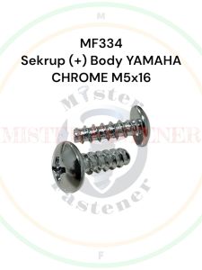 20 PCS Baut Body YAMAHA Mio CHROME M5x16 Ulir Cacing Obeng Plus Crome Skrup Mengkilat 5x16 Sekrup Only