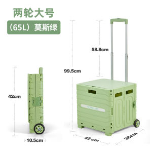 LZD  Straight Hair Universal Wheel Folding Trolley Shopping Cart Supermarket Shopping Cart Luggage Trolley Portable Outdoor Storage
