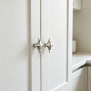 TFHDFHRG Tối giản hiện đại Nút tủ Hợp kim kẽm Ngôi Sao Bốn Cánh Tay nắm đồ nội thất Đơn giản Sang trọng theo phong cách Bắc Âu Tay nắm ngăn kéo Tủ bếp