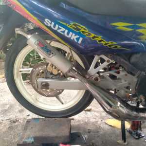 knalpot satria 120 hiu rgv 120 rgx 120 s ru lscm lumba lumba selencer ninja 2tak