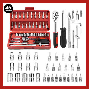 MIFFY 53pcs Automotive Repair Tool Set Socket Wrench Ratchet Multi-Screwdriver For Car Maintenance with Repair Box