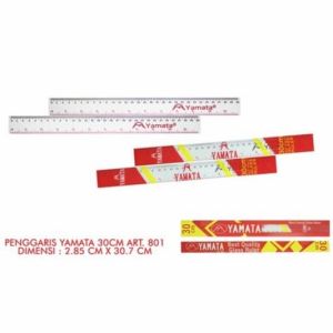 Penggaris yamata 30cm isi 1 Box 12 pcs / Penggaris 30 cm plastik mika bening murah