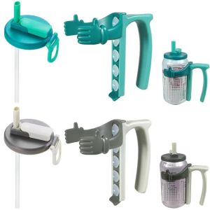 HUNIU Portable Soda Can Covers Foldable Design Leak Proof Jar Cap Set Convenient Reusable Can Straw Lid with Stand Party Gadget