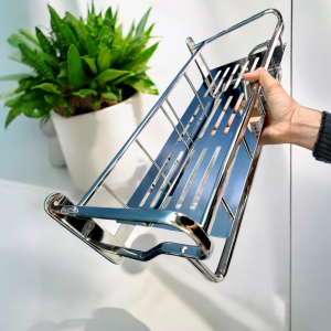 Kệ nhà tắm máng khăn kèm móc Giá treo khăn tắm chất liệu inox 304 cao cấp chống gỉ sét vĩnh viễn không bị ăn mòn