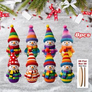 [Faster YG] 2D màu giáng sinh người tuyết Mặt dây chuyền gỗ phim hoạt hình XMAS cây treo trang trí tự làm nhà năm mới bên bầu không khí trang trí cung cấp