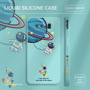 UCUC CellPhone Case For Samsung Galaxy Note 8 /Note 9 Case For Boys Cartoon NASA Side Design Phone Case Square Edge Pattern Liquid Silicone Casing Full Cover Camera Case