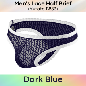 Mens Brief : Lace Half Brief with Lace Trimmings (Yutata B883)