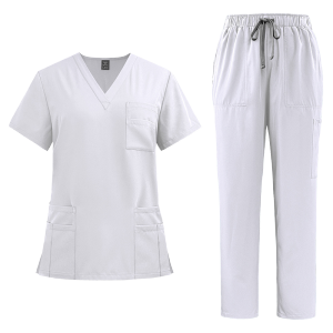 S/M Breathable Scrub Suit Operating Room Clothing With Cargo Pants Doctor Nurse Uniform For Hospital