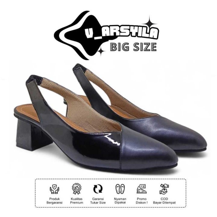 HEELS Ukuran Jumbo 40 41 42 43 44 45 Sepatu Formal Pantopel