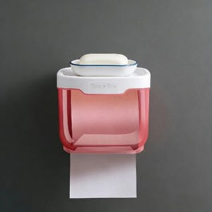Quivlox Multifunction Waterproof Tissue Storage Box Wall Mount Paper Shelf Punch-free Toilet Phone Holder
