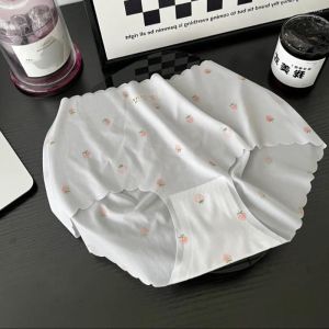 Womens Panties Low-Waisted Ice Silk Seamless Briefs Quick-Drying Strawberry Print Ultra-Thin Traceless Lingerie Breathable Summer2026