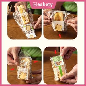 Heabety 100 chiếc giấy gói sandwich chuyên dụng dùng một lần dễ xé trong suốt dạng tam giác túi đóng gói bánh nướng bánh mì
