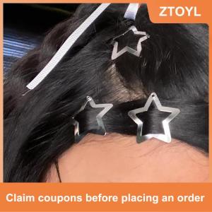 【ZTOYL】 10pcs Star Hair Clips Snap Hair Barrettes Non Slip Five Pointed Star Hair Accessories for Girls Women Y2K Metal Hair Clips