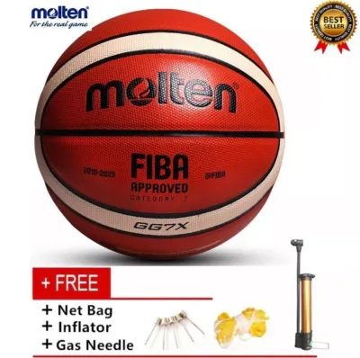 【FREE BAG】*SG Stock* Newest Molten GG7X 2019 - 2023 Series Basketball Indoor/outdoor FIBA Offical Approved Match Basketball Size 7 Mens PU Leather Training Basketball Come with free Pump Needle Net & Free Sling Bag