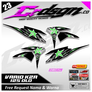 Striping Sticker Variasi Vario 125 KZR OLD Motif Bintang Racing Keren Terbaru