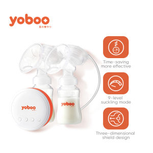 Yoboo Double Electric Breast Pump-Light | Painless Pumping | Anti-Reflux | Touchable Screen | Wearable Breast Pump
