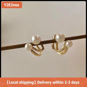 【Local shipping】 2021 Hàn Quốc Sang Trọng Bông Tai Ngọc Trai Cho Phụ Nữ Thời Trang Đơn Giản Ngọc Trai Stud Tai Clip