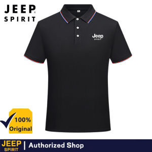JEEP SPIRIT mens lapel polo shirt short sleeved workwear summer couple style half sleeved workwear casual shirt men