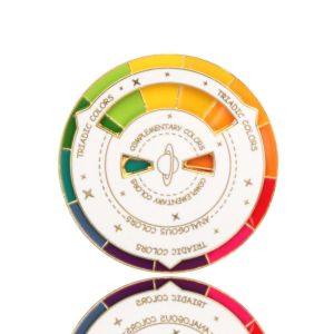 XUNJIE Rotatable Spinning Color Compass Keychain Color Wheel Multicolour Rotable Color Palette Keychain Novelty Metal Classmate Gifts